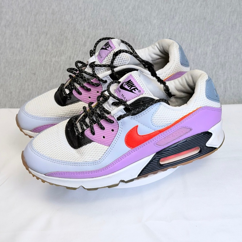 Nike Air Max 90 White Pure Platinum Solar Flare CW6029-100 Womens 11 Mens 9.5